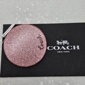 Coach Glitter Circle Compact Mirrors Duo Colors of Pink & Red